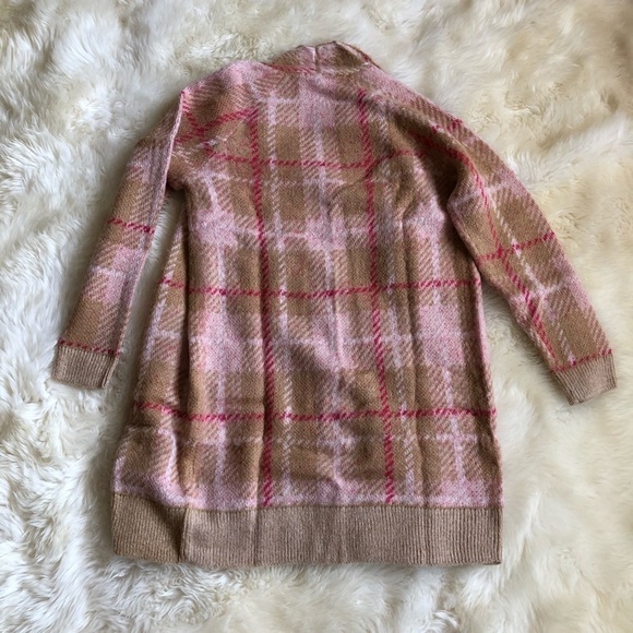 BP Beige Dapper Plaid Long Cardigan Sweater Open Front XS New Cozy - Picture 8 of 8